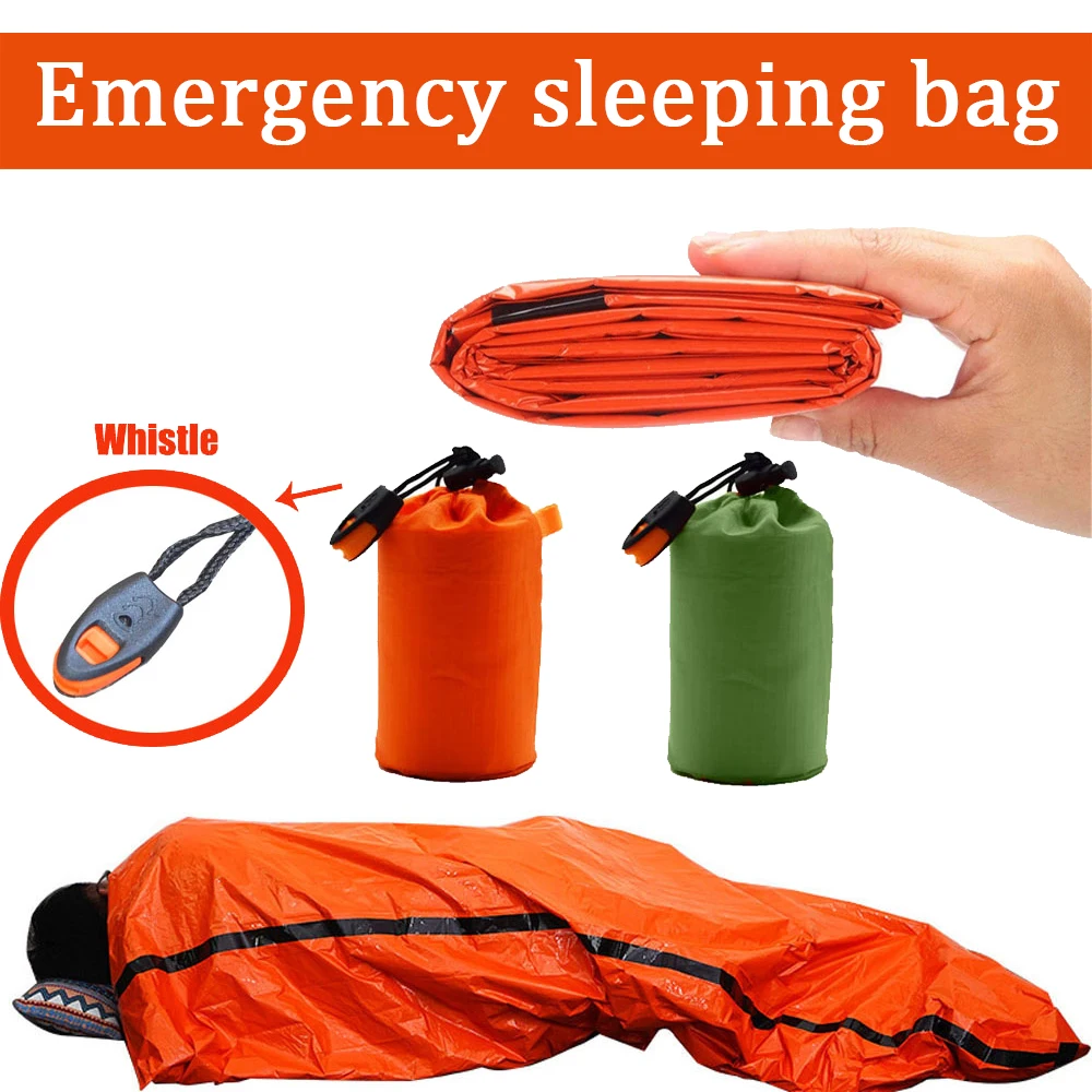 Portable Waterproof Emergency Survival Sleeping Bag Outdoor Edc Camping Gear - £10.96 GBP+