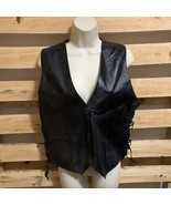 NWT Barney’s Leather Black Biker Best Men’s Size L KG JD Motorcycle Lace up - $456.10 MXN