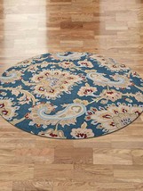 Glitzy Rugs UBSK00151T0003B8 8 x 8 ft. Hand Tufted Wool Floral Round Area Rug - £199.56 GBP
