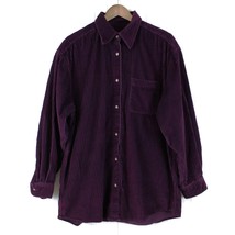 Eddie Bauer Womens XL Chunky Corduroy Shacket Shirt Purple Outdoor Gorpcore  - £23.19 GBP