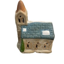 Miniature Christmas Holiday Village Church Ceramic Primitive - $9.74