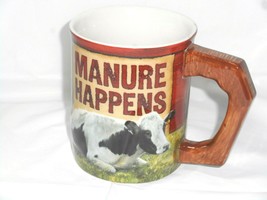 Wild Wings Ceramic Coffee Mug Manure Happens Cow Design By Rollie Brandt 2014 - £13.36 GBP