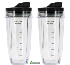 ( 2-Pack ) 24 oz Cup with Sip &amp; Seal Lid Compatible with Nutri Nin - £10.00 GBP