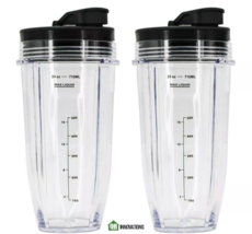 ( 2-Pack ) 24 oz Cup with Sip &amp; Seal Lid Compatible with Nutri Nin - £9.53 GBP