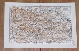 1938 Vintage Map Of Harz Mountains Halberstadt / Saxony Dresden Leipzig Germany - £13.44 GBP