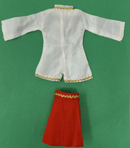 Ken Barbie Soldier Outfit Prince? White Short Jumper Red Wrap Skirt Gold Zig-Zag - £11.35 GBP