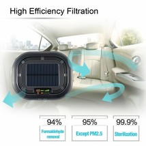 New Portable Car Air Purifier Indoor Solar Energy Air Cleaner With HEAP Filter - £35.17 GBP