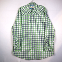 Magellan Shirt Mens L Green Plaid Mag Wick Vented Outdoor Long Sleeve Button Up  - £19.76 GBP