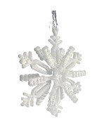 Snowflake Christmas Plastic Ornament Snow Dust White Elephant Gift 4&quot; x ... - £7.05 GBP