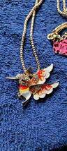 New Betsey Johnson Necklace Hummingbird Red Yellow Summer Collectible Decorative - £11.98 GBP