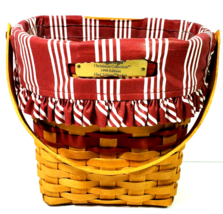 Longaberger Red Glad Tidings Med Hanging Basket Set Christmas Collection... - $20.56