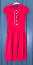 Retro Mod Anni Coco Red Heart Buttons Dress Small Medium Valentines Rock... - $23.76