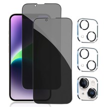 [2+2 Pack] Privacy Screen Protector With Camera Lens Protector Full Cove... - £12.76 GBP