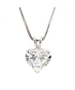4.13 Ct HEART Cut F Color VS1 Diamond Pendant Solid 14K WHITE Gold Pendent - €1.711,32 EUR