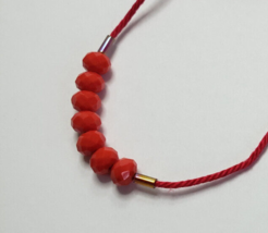 Lucky 7 Red String Good Luck Protection Bracelet Kabbalah &amp; Red Fire Crystals - £7.70 GBP