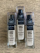 NYX Can't Stop Won't Stop Full Coverage Foundation NEW ALE # CSWF01 Lot of 3 - $32.33