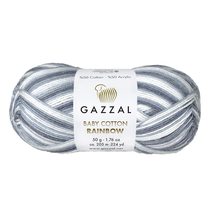 Gazzal Baby Cotton Rainbow, Hand Knitting Yarn, 50% Cotton 50% Acrylic, Crochet  - £23.65 GBP