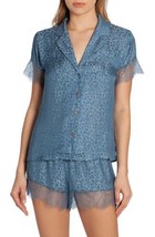 Midnight Bakery Womens Lace Trim Short Pajamas, Large, Blue - £50.49 GBP