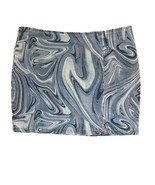 Wild Fable Denim Swirl Mini Skirt Women&#39;s Notch Front Seamed Size 12 - $16.03 CAD