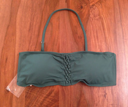 Ann Taylor LOFT Women Emerald Green Macrame Lace Halter Tie Swim Bikini Top XL - £19.56 GBP