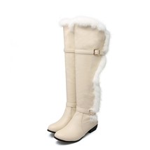 Real Rabbit Women Over-the-Knee High Boots Fall Autumn Winter Snow Boots Woman B - £77.89 GBP