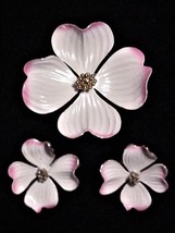 Vintage Marvella Signed Dogwood Pin Brooch &amp; Earrings - £38.18 GBP