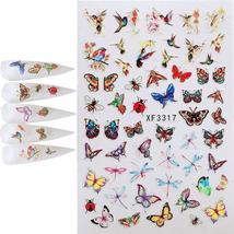 New Nail Decals DIY Manicure Nail Stickers Holographic 3D Butterfly Adhe... - £8.27 GBP