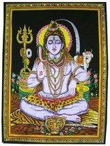 Beautiful Meditating Shiva Yoga Tapestry 43&quot; X 30&quot; Tapestry Poster size DIWALI - £8.76 GBP
