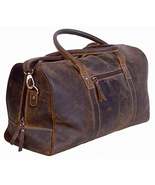 FR Fashion Co. 20" Men's Vintage Distressed Buffalo Leather Duffle Bag - £158.18 GBP