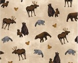 Cotton Pine Grove Woodland Animals Cotton Fabric Print by the Yard D473.52 - $13.95