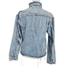 Womens Levi's Denim Trucker Jacket Embroidered Palm Trees Distressed Small image 2