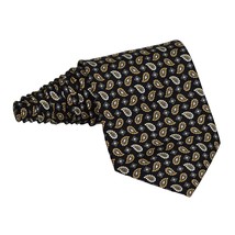Blacker by Stanley Blacker Tie Necktie Mens Silk Paisley Squares Black 6... - £11.78 GBP