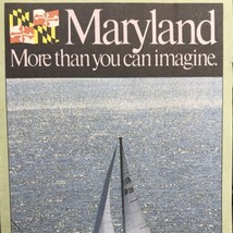 Maryland Road Map 1993 Fold Out Boating More Than You Can Imagine 90s - $11.95