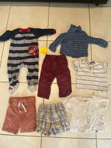 Baby Boy Clothes Lot 7-Piece 12-24M Romper Shirt Shorts Pants Mixed Brands - $24.02