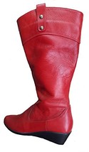 Alpakaandmore Womens Boots 100% Cow Leather Handmade Red (9 US) - $232.25