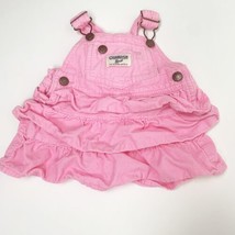 Oshkosh Bgosh Baby Girls Vestbak Overall Dress Jumper Sz 9 Months Pink - £15.04 GBP