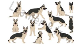 New German Shepherd Light Brown Dog Illustration Pattern Design Checkbook Cover - £7.86 GBP