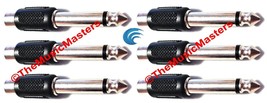 (6) 1/4&quot; Male Mono Plug to Single RCA Jack (F) Audio Cable Cord Adapter VWLTW - £7.54 GBP