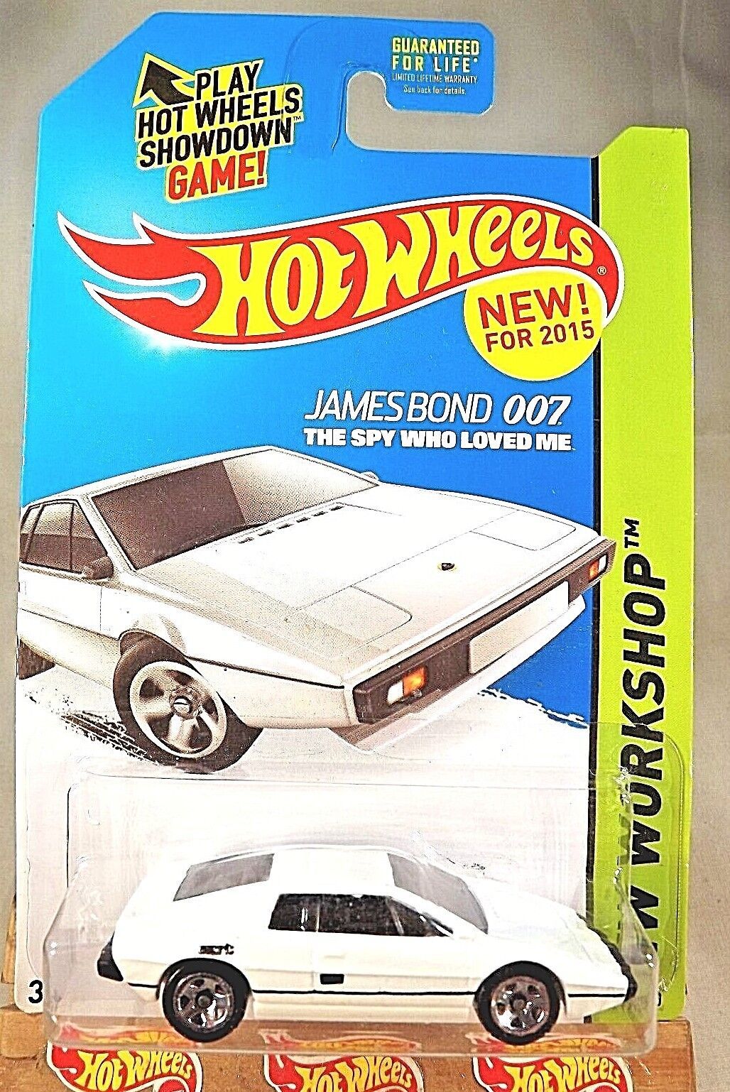 2015 Hot Wheels James Bond #219 HW Workshop-Garage LOTUS ESPRIT S1 White w/5Sp