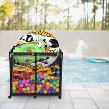 Mesh Pool Storage Bin Rolling Cart Storage Organizer Dry Metal 35&quot;X33&quot;X22&quot; - $97.99