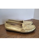 SAS Metallic GOLD Leather Classic Slip On Penny Loafers Comfort Shoes 9.5 N - $23.70