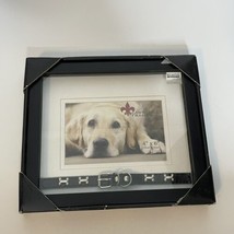 New Lawrence Frames 4 x 6 Dog Collar Picture Frame Black Collar &amp; Dog Bones - $10.58