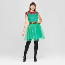 NWT Christmas Holiday Novelty Tutu Dress Santa’s Elf Ugly Sweater Green ... - £28.04 GBP