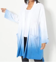 Seed Style Organic Cotton Robe With Pockets- Blue Ombre, XS /S - £22.45 GBP
