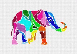 Pepita Needlepoint Canvas: Colorful Elephant, 10&quot; x 7&quot; - £39.74 GBP+