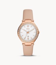 New With Box Fossil Women’s Ashtyn Three-Hand Date Pink Leather Watch - £71.53 GBP