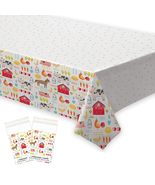 HOME &amp; HOOPLA Barnyard Birthday Plastic Table Cover Party Decorations, 2... - £15.52 GBP
