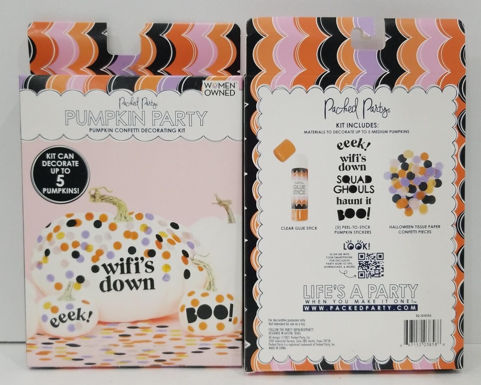 Lot Of 2 Packed Party Pumpkin Confetti Decorating Kit Item image 2