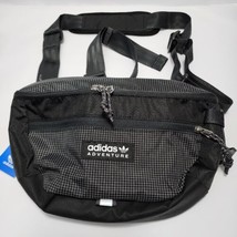 adidas Originals Adventure Waist Bag Large Black White Belt Bag Fannie Pack - £39.55 GBP