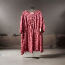 NWT Terra &amp; Sky Prarie Boho Dress Womens Plus Size 3X Pink Floral Knee Length - £19.34 GBP